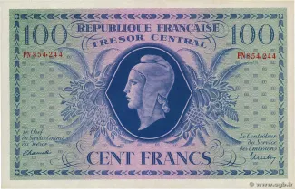 Haute et Basse-Corse, Departments of 100 Francs, 1943 image