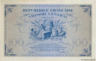 Haute et Basse-Corse, Departments of 100 Francs, 1943 reverse