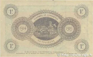 Haute-Garonne, Department of 1 Franc, 1914 reverse