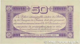 Haute-Garonne, Department of 50 Centimes, 1922 reverse
