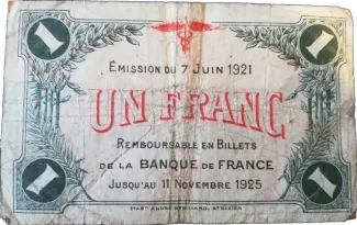 Haute-Marne, Department of 1 Franc, 1921 reverse