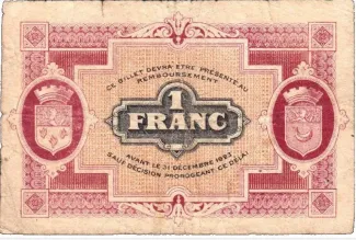 Haute-Sane, Department of 1 Franc, 1920 reverse