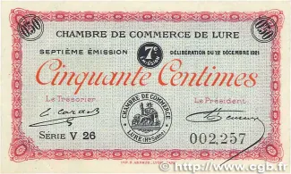 Haute-Sane, Department of 50 Centimes, 1921 image