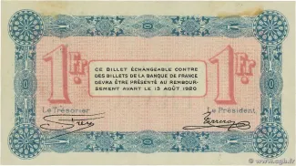 Haute-Savoie, Department of 1 Franc, 1915 reverse