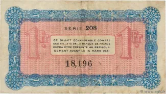 Haute-Savoie, Department of 1 Franc, 1917 reverse