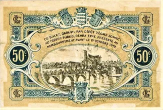 Haute-Vienne, Department of 50 Centimes, 1919 reverse
