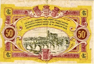Haute-Vienne, Department of 50 Centimes, 1923 reverse