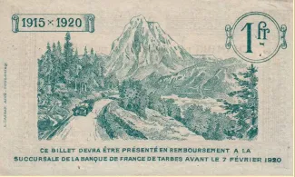 Hautes-Pyrnes, Department of 1 Franc, 1915 reverse