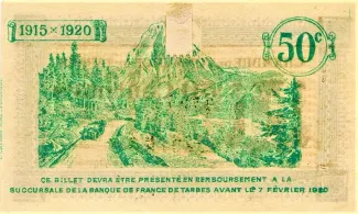Hautes-Pyrnes, Department of 50 Centimes, 1915 reverse