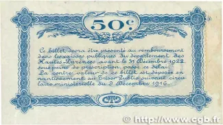 Hautes-Pyrnes, Department of 50 Centimes, 1917 reverse