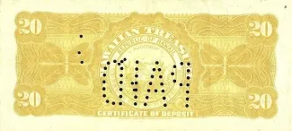 Hawaii 20 Dollars, 1895 reverse