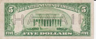 Hawaii 5 Dollars, 1934 reverse