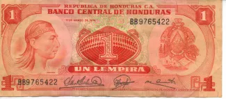 Honduras 1 Lempira, 1974 image