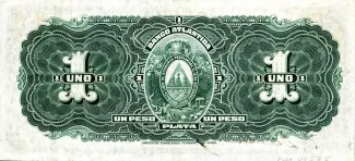 Honduras 1 Peso, 1913-1919 reverse
