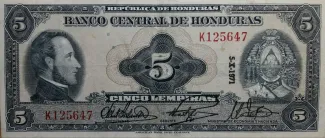 Honduras 5 Lempiras, 1974 image