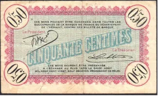Hrault, Department of 50 Centimes, 1915 reverse
