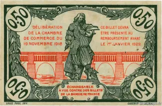 Hrault, Department of 50 Centimes, 1918 reverse