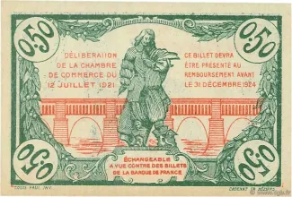 Hrault, Department of 50 Centimes, 1921 reverse