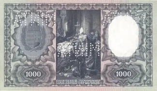Hungary 1.000 Pengő, 1927 reverse