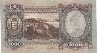 Hungary 1.000 Pengő, 1943 reverse