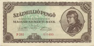 Hungary 100 000, 1946 image