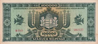 Hungary 100.000 000, 1946 reverse
