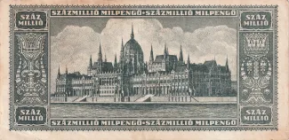 Hungary 100.000.000 000, 1946 reverse