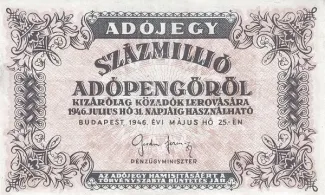 Hungary 100.000.000 Adopengo, 1946 image