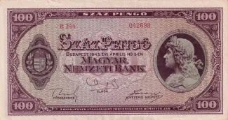 Hungary 100 Pengő, 1945 image