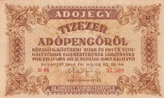 Hungary 10.000 Adopengo, 1946 image