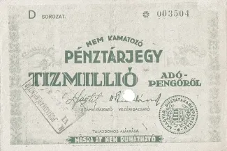 Hungary 10.000.000 Adopengo, 1946 image
