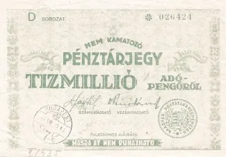 Hungary 10.000.000 Adopengo, 1946 image