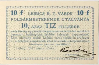 Hungarian notgeld 10 Fillér, 1917 image