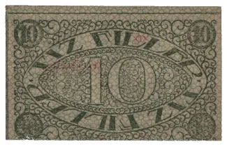 Hungarian notgeld 10 Fillér, 1919 reverse