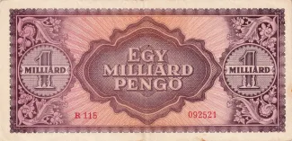 Hungary 1.000.000.000 000, 1946 reverse