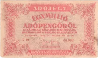 Hungary 1.000.000 Adopengo, 1946 image