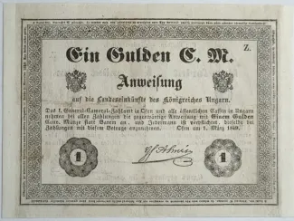 Hungary 1 Forint, 1849 reverse