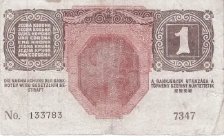 Hungary 1 Korona, 1919 reverse