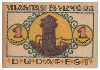 Hungarian notgeld 1 Korona, 1920 reverse