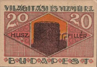 Hungarian notgeld 20 Fillér, 1920 reverse
