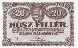 Hungary 20 Fillér, 1920 image