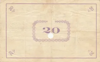 Hungarian notgeld 20 Korona, 1919 reverse