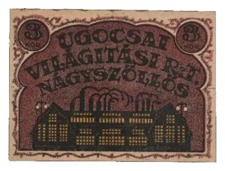Hungarian notgeld 3 Korona, 1919 reverse