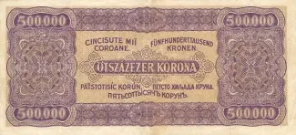 Hungary 500 000, 1923 reverse