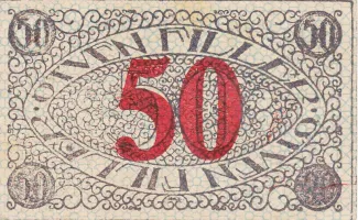 Hungarian notgeld 50 Fillér, 1919 reverse