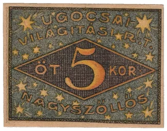 Hungarian notgeld 5 Korona, 1919 reverse