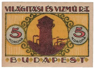 Hungarian notgeld 5 Korona, 1920 reverse