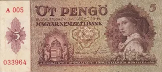 Hungary 5 Pengő, 1939 image