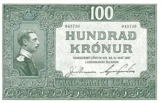 Iceland 100 Krónur, 1927 image