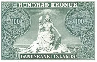 Iceland 100 Krónur, 1927 reverse